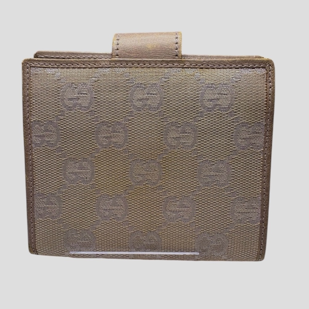 Gucci Lavender Cream GG Canvas Compact Wallet w/ Box Authentic PROJECT - Picture 3 of 14